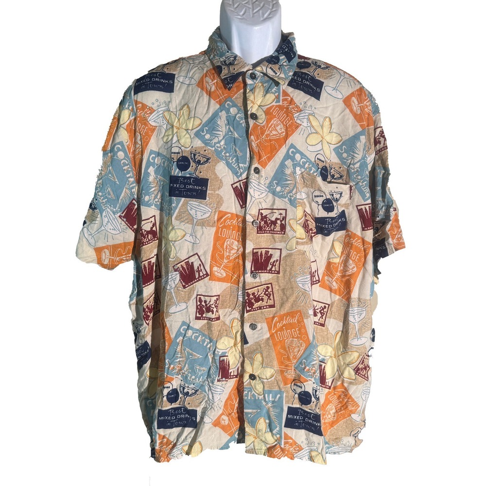 MUNSINGWEAR Men's Short Sleeve Button Down Cocktail‎ Shirt XXL